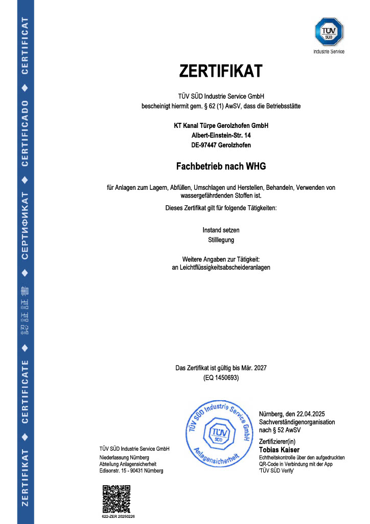 Fachbetrieb nach WHG